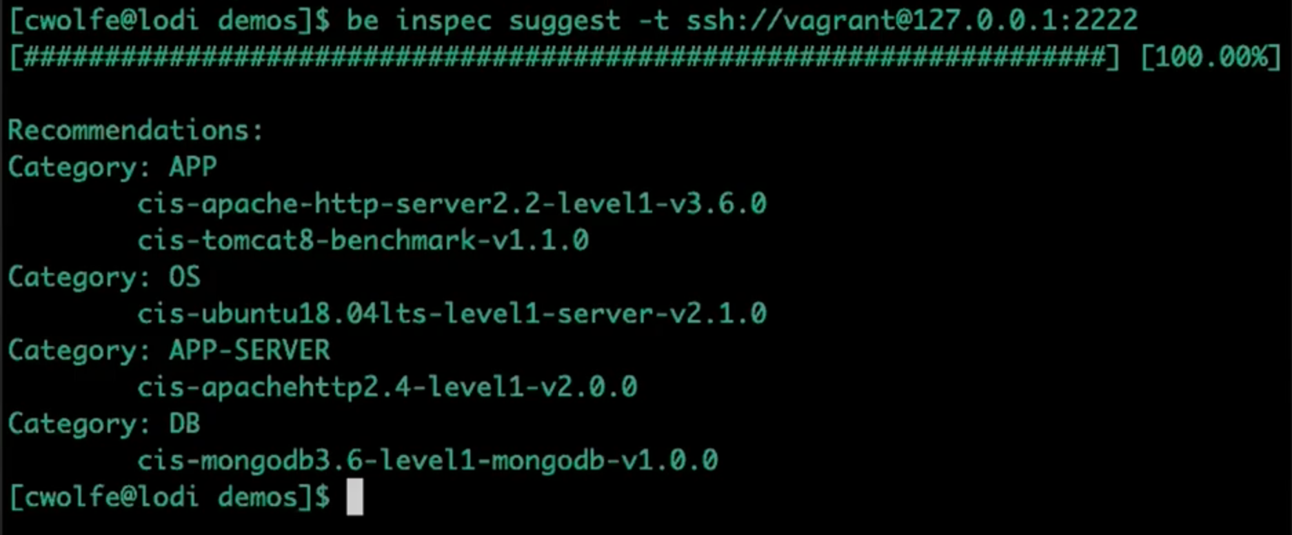 Results for InSpec Suggests