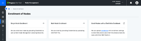 Screenshot Progress Chef 360 UI titled Enrollment of Nodes
