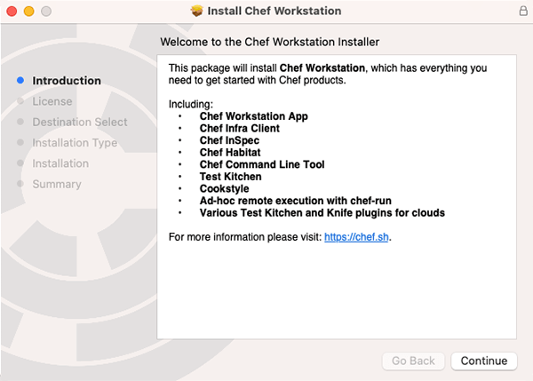 Image of the Chef Workstation installation package that makes it easy to get started